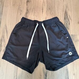 Vuori Black Shorts with White Drawstring
